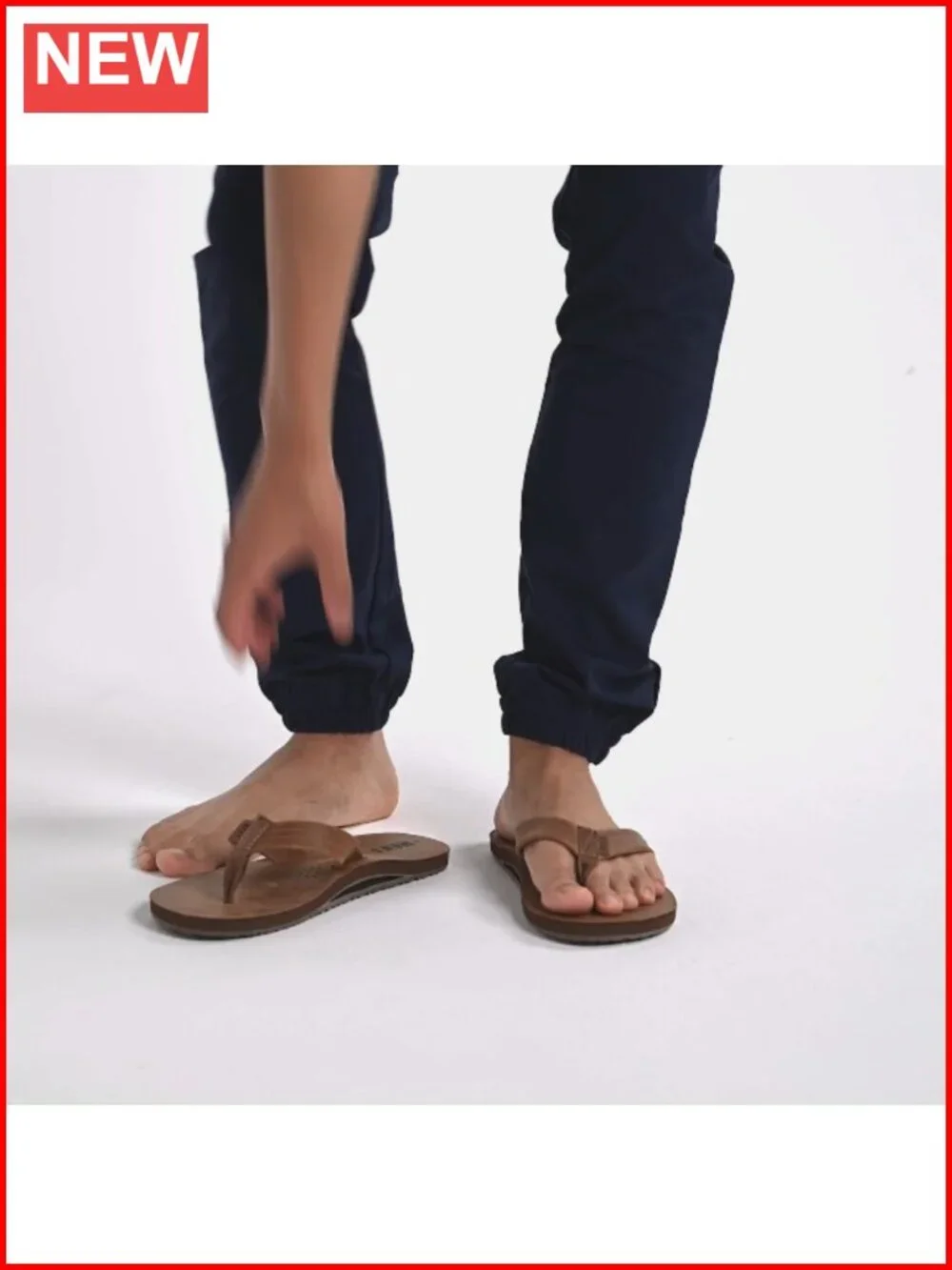Full Grain Leather Flip Flops with Bottle Opener Sole
